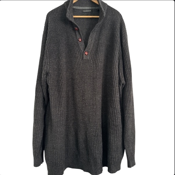 Weatherproof Other - Men’s Vintage Weatherproof Charcoal Sweater with Red Button Accents Size 2XLT